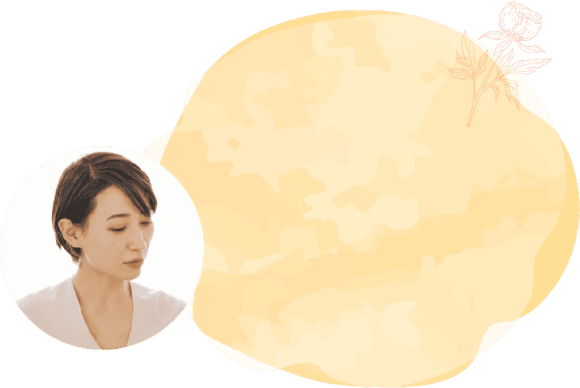 女性の写真と吹き出し